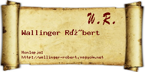 Wallinger Róbert névjegykártya